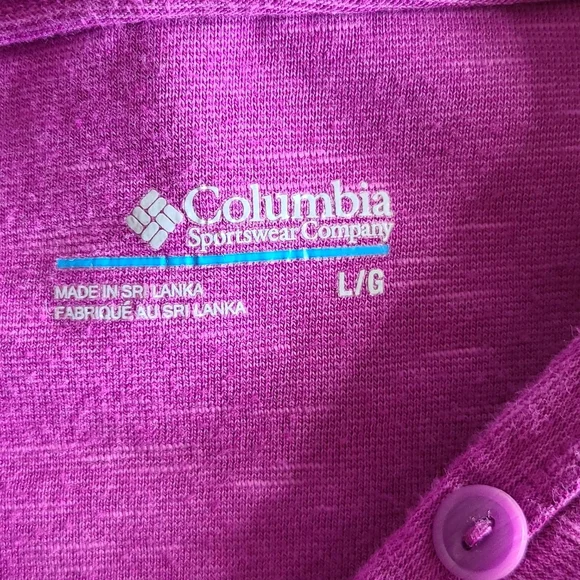 Columbia Lightweight Hoodie Shirt/Top. Sz L.  Plum.   Pocket - Picture 3 of 7